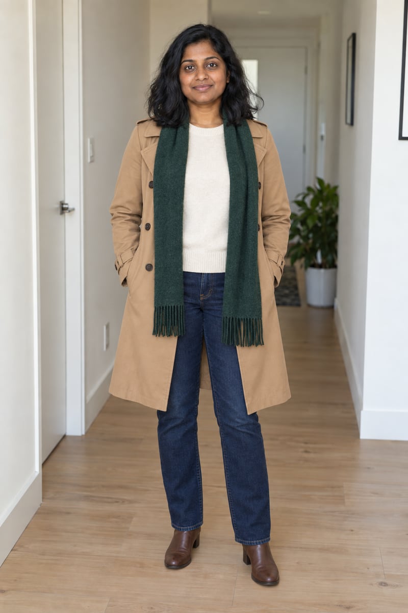 City scarf layers style example
