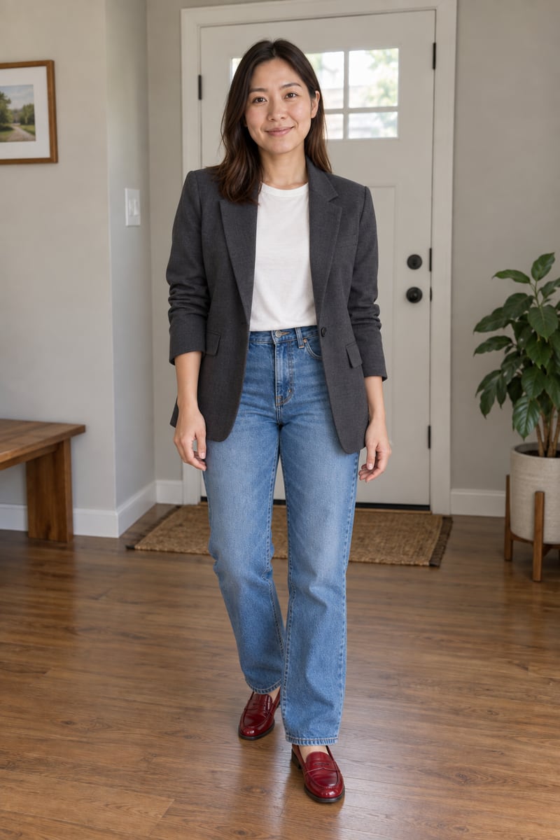 Urban street style: AI style example after makeover