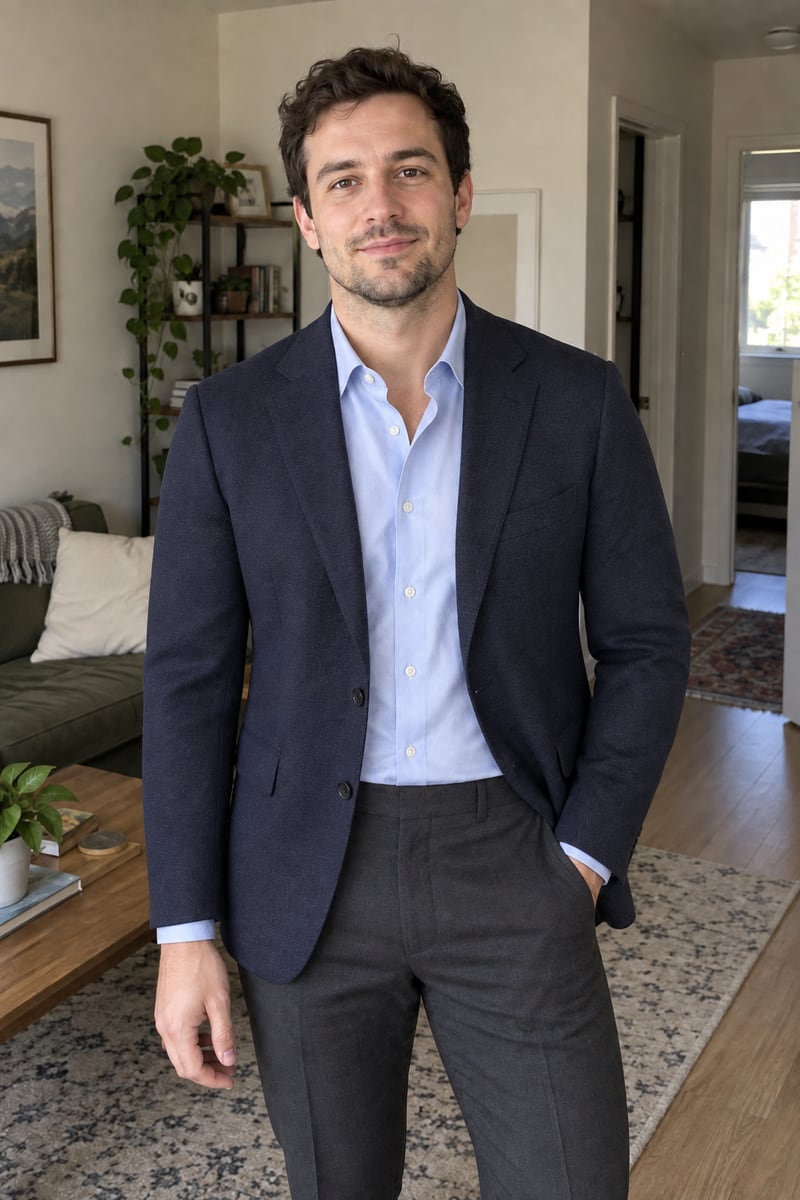 Modern menswear tailoring style example