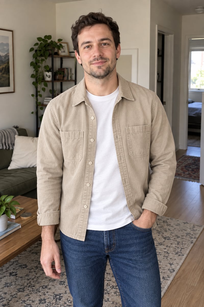 Relaxed menswear style example