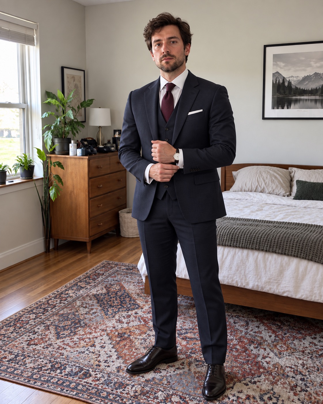 Formal Business Suit: AI style example after makeover