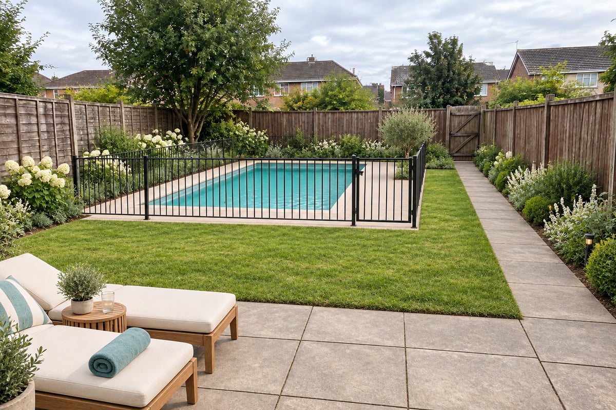 Pool garden concept: AI style example after makeover