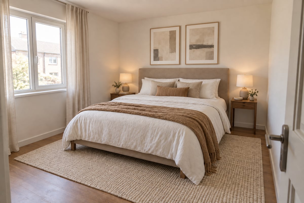 Simple bedroom to boutique retreat style example