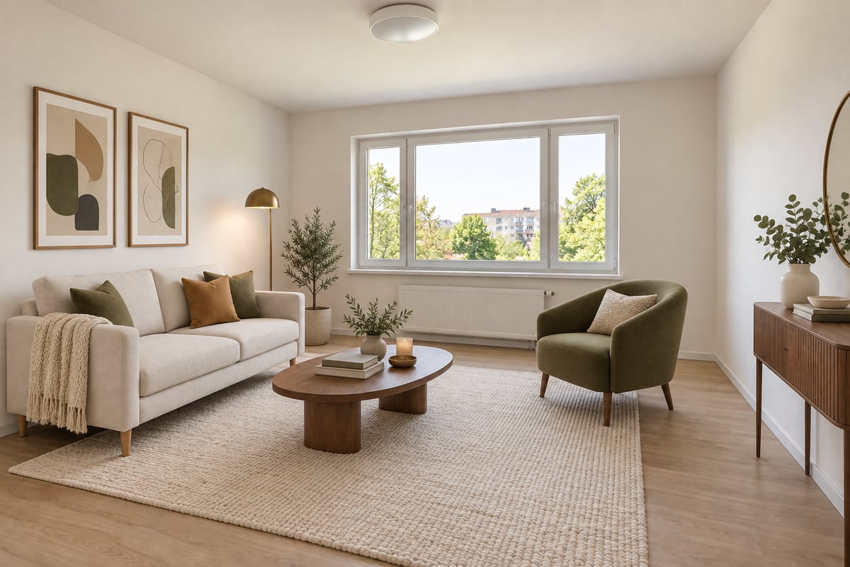 Bare living room to refined lounge style example